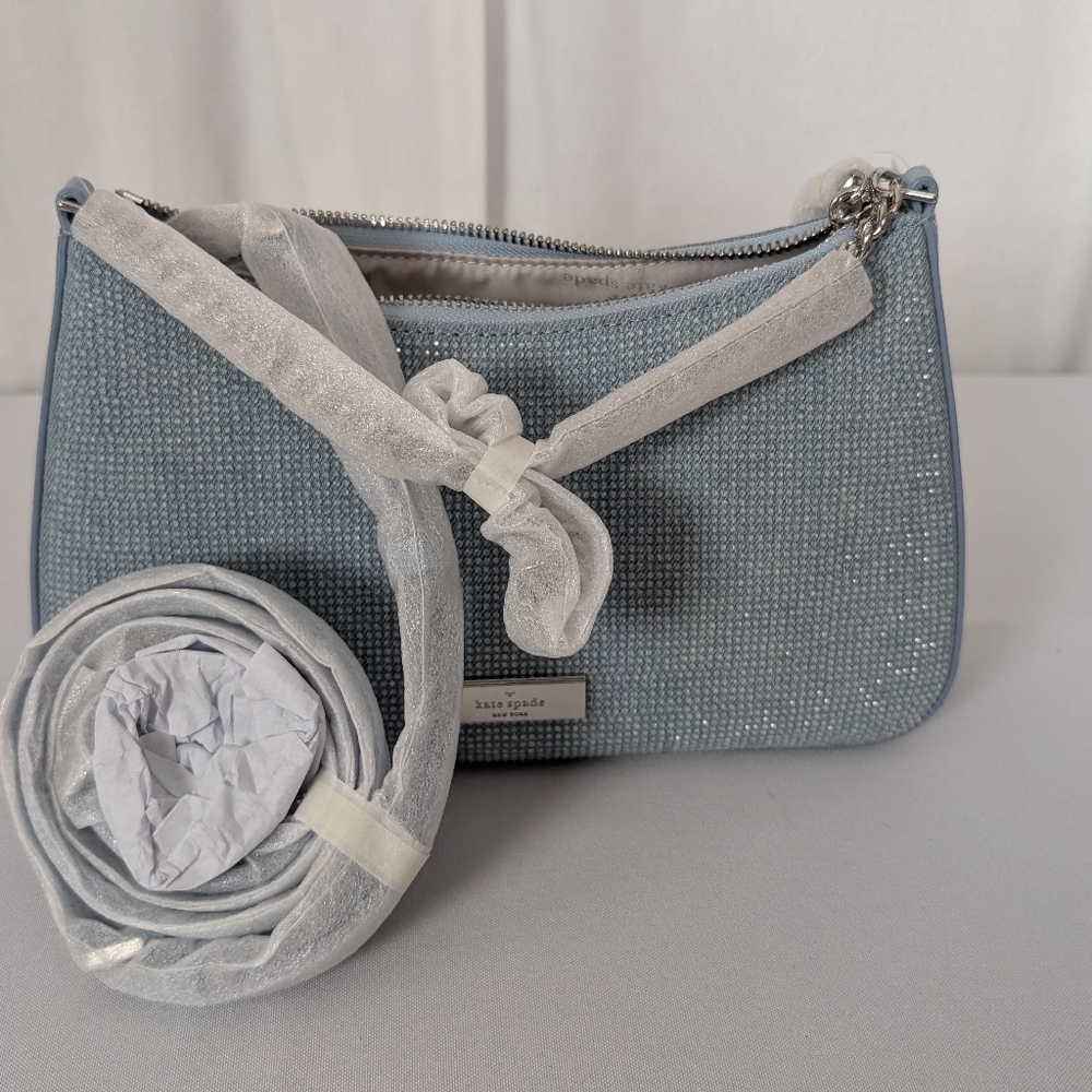 Kate Spade Madison Studded Denim Convertible Crossbody NWT - Picture 11 of 14
